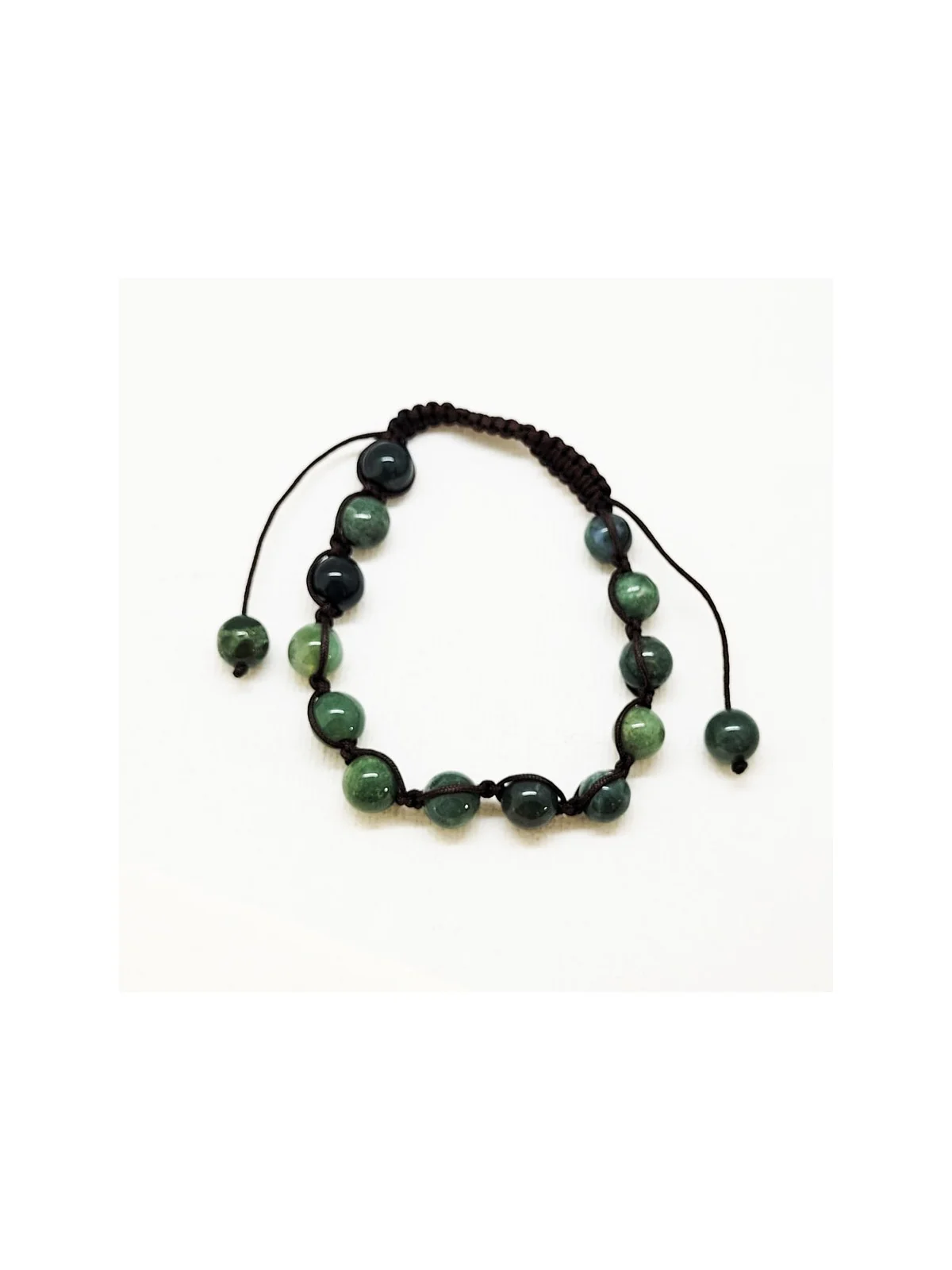 Pulsera Shambala en ágata de la India natural.