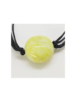 Gargantilla Cuero y Jade Limón