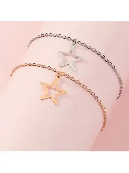 Pulsera con estrella dorada o plateada