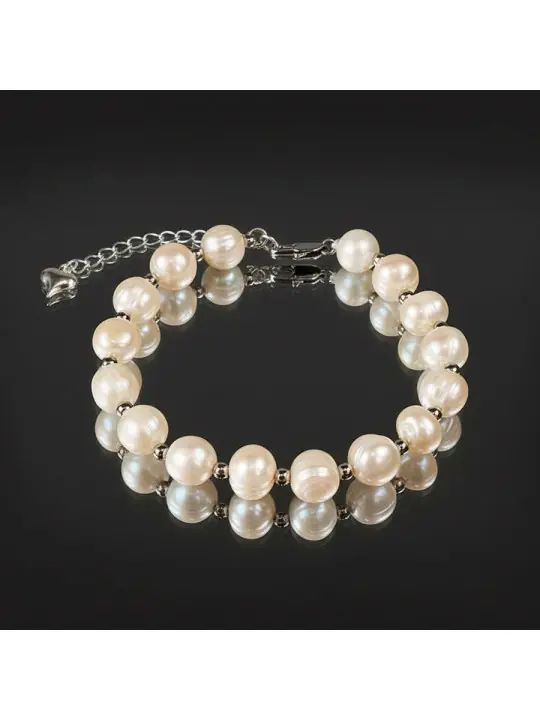 preciosa pulsera de perlas nacaradas