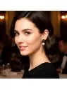 Mira que bien lucen los Pendientes camelia negra y perla, estilo chanel
