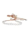 collar extralargo de cuero natural claro con perlas cultivadas irregulares