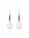 preciosos Preciosos pendientes con charms de cuarzo blanco natural en forma de corazón