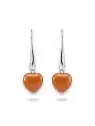 pendientes con charms de piedra del sol natural con forma de corazón
