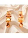 Pendientes XL cristal austríaco tonos champan y melocotón