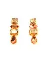 detalle de los Pendientes XL cristal austríaco tonos champan y melocotón