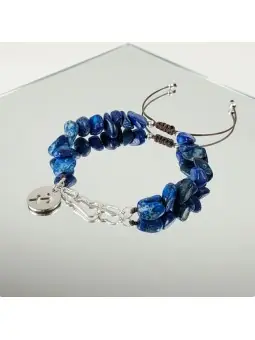 pulsera sagitario con corazones y lapislázuli natural